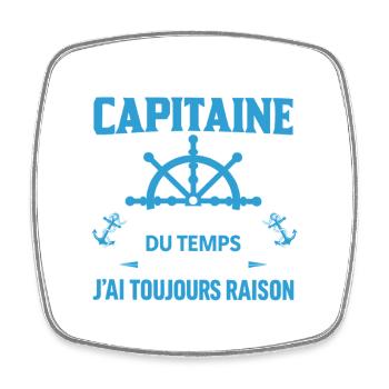 C’est Moi Le Capitaine Humour Voile Marin - Magnet carré - blanc - Devant