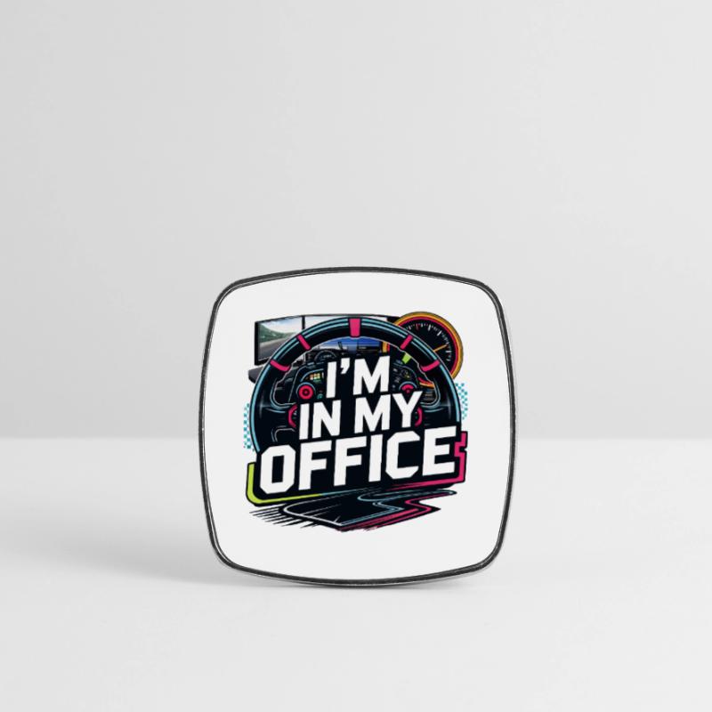 Je suis dans mon bureau Magnet carré
