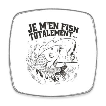 Je M’en Fish Totalement Humour Pêcheur - Magnet carré - blanc - Devant