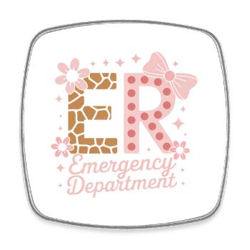 Emergency Room Sayings Gift for Caregivers - Square fridge magnet - white - Front