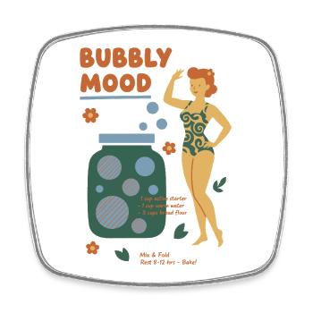 Sourdough Bubbly Mood Bread Baking Baker - Viereckiger Kühlschrankmagnet - Weiß - Vorne