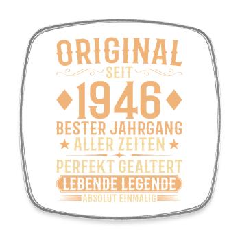 Original Jahrgang 1946 Baujahr Geburtstag - Viereckiger Kühlschrankmagnet - Weiß - Vorne