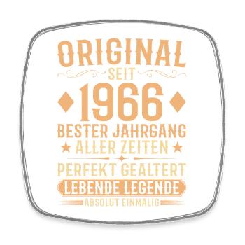 Original Jahrgang 1966 Baujahr Geburtstag - Viereckiger Kühlschrankmagnet - Weiß - Vorne