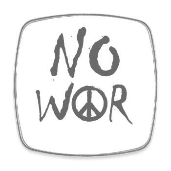 NO WAR – Statement für den Frieden gegen den Krieg - Viereckiger Kühlschrankmagnet - Weiß - Vorne