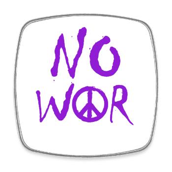 NO WAR – Statement für den Frieden gegen den Krieg - Viereckiger Kühlschrankmagnet - Weiß - Vorne