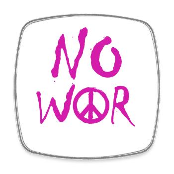 NO WAR – Statement for peace against war - Square fridge magnet - white - Front