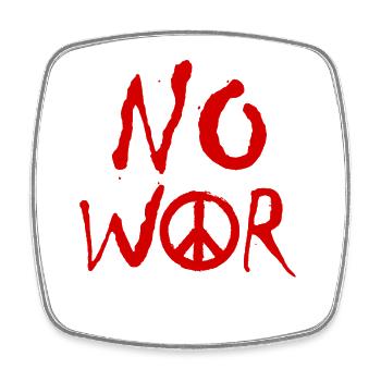 NO WAR – Statement für den Frieden gegen den Krieg - Viereckiger Kühlschrankmagnet - Weiß - Vorne