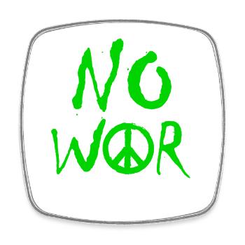 NO WAR – Statement für den Frieden gegen den Krieg - Viereckiger Kühlschrankmagnet - Weiß - Vorne