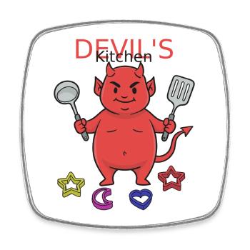 Diable de la cuisine de Devil’s Kitchen n°2 - Magnet carré - blanc - Devant