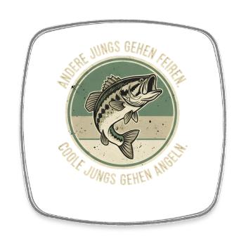 Bass Fisch Andere Jungs Gehen Angeln - Viereckiger Kühlschrankmagnet - Weiß - Vorne