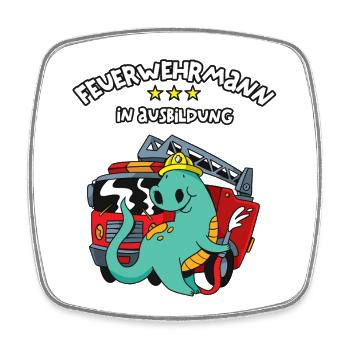 Feuerwehrmann in Ausbildung Feuerwehrausbildung - Viereckiger Kühlschrankmagnet - Weiß - Vorne
