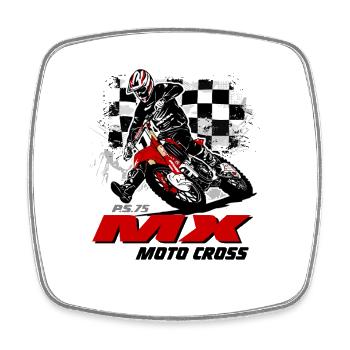 Moto Cross - Supercross - Motocross  - Viereckiger Kühlschrankmagnet - Weiß - Vorne