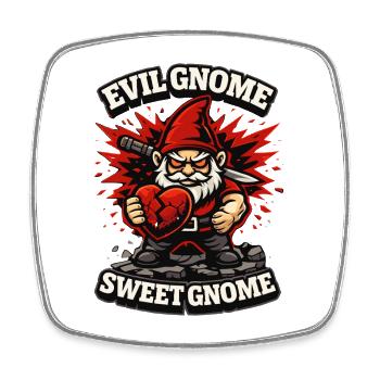 Böser Gnom, Dunkler Gnom, Goth-gnom, Lustiger Gnom - Viereckiger Kühlschrankmagnet - Weiß - Vorne