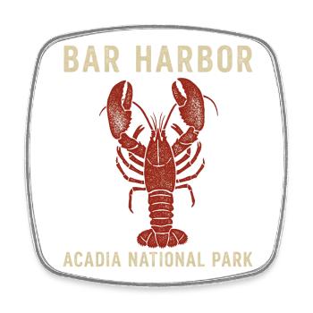 Bar Harbor, Acadia National Park – Visit Aca - Square fridge magnet - white - Front