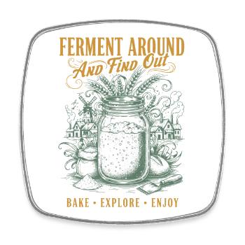 Fermentation au levain autour et découvrez la cuisson du pain - Magnet carré - blanc - Devant