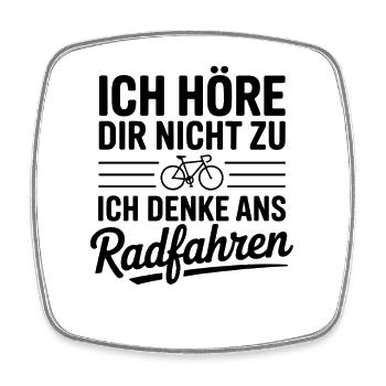  Ich Höre Dir Nicht Zu Ich Denke Ans Radfahren - Viereckiger Kühlschrankmagnet - Weiß - Vorne