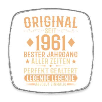 Original Jahrgang 1961 Baujahr Geburtstag - Viereckiger Kühlschrankmagnet - Weiß - Vorne