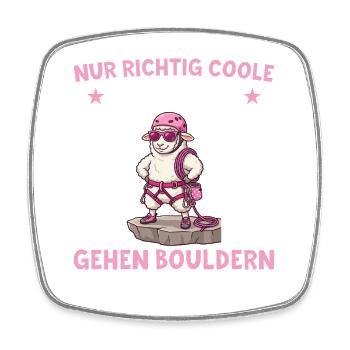 Bouldern Schaf Coole Mädels Klettern Geschenk - Viereckiger Kühlschrankmagnet - Weiß - Vorne