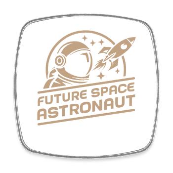 Future astronaute spatial : aventure rétro spatiale - Magnet carré - blanc - Devant