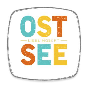 Mein Lieblingsort Ostsee Retro Küsten Design - Viereckiger Kühlschrankmagnet - Weiß - Vorne