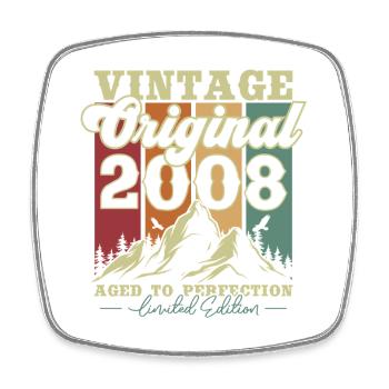 Original 2008 Vintage Vintage Birthday Retro - Square fridge magnet - white - Front