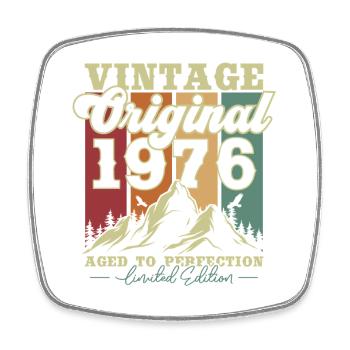 Original 1976 Vintage Jahrgang Geburtstag Retro - Viereckiger Kühlschrankmagnet - Weiß - Vorne