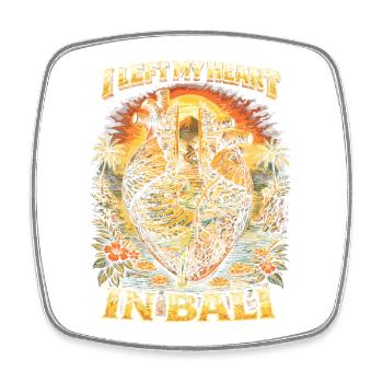 I Left My Heart In Bali - Viereckiger Kühlschrankmagnet - Weiß - Vorne