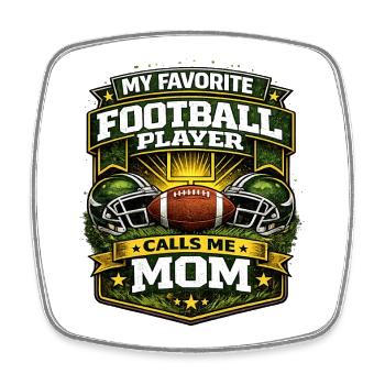 Mon joueur de football préféré m’appelle maman - Magnet carré - blanc - Devant