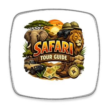 Safari Tour Guide – Wildtiere Safari Abenteuer - Viereckiger Kühlschrankmagnet - Weiß - Vorne