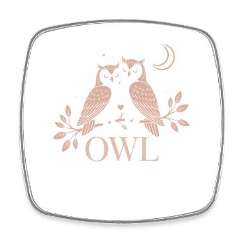 Eulen Owl Always Love You Liebe Valentinstag Eule - Viereckiger Kühlschrankmagnet - Weiß - Vorne