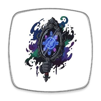 Rune Mirror Spell - Square fridge magnet - white - Front