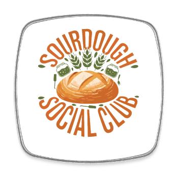 Sourdough Social Club Brotbacker-Bäcker-Ära - Viereckiger Kühlschrankmagnet - Weiß - Vorne