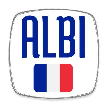 Albi France Flag Emblem - Square fridge magnet - white - Front