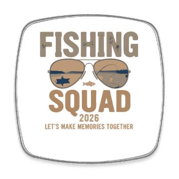 Équipe de pêche 2026 - Magnet carré - blanc - Devant