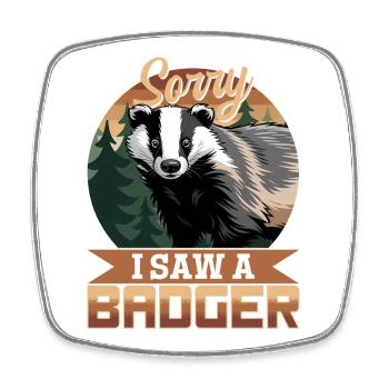 Funny Animal Badger - Viereckiger Kühlschrankmagnet - Weiß - Vorne