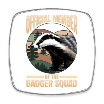 Funny Animal Badger - Square fridge magnet - white - Front