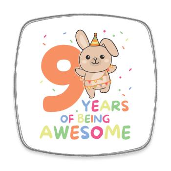 Bunny pour ses enfants de neuf ans pour ses 9 ans - Magnet carré - blanc - Devant