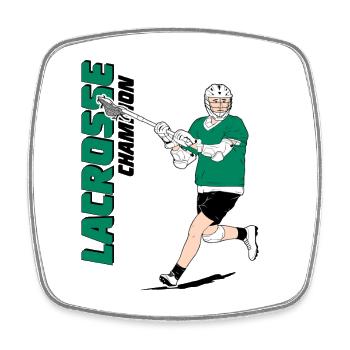 Joueur de crosse - Magnet carré - blanc - Devant