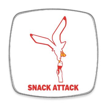 Snack Attack Möwe Eis - Square fridge magnet - white - Front