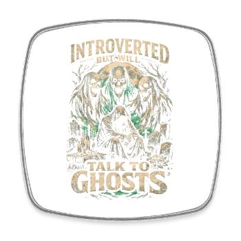 Friedhof Goth Introverted But Will Talk To Ghosts - Viereckiger Kühlschrankmagnet - Weiß - Vorne