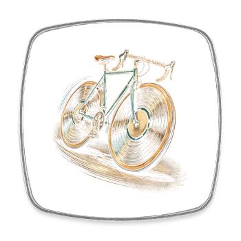 Vinyl Collectible Record Collector Vinyl Records Bicycle - Square fridge magnet - white - Front