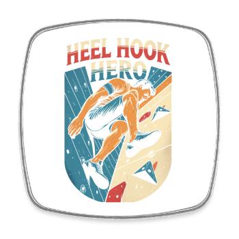 Indoor Klettern Indoorklettern Heel Hook Hero - Viereckiger Kühlschrankmagnet - Weiß - Vorne