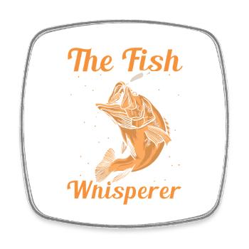 The Fish Whisperer – Funny Angler Saying - Square fridge magnet - white - Front