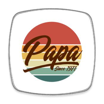 Papa seit 1971 Retro Sunset Vintage Jahr - Viereckiger Kühlschrankmagnet - Weiß - Vorne