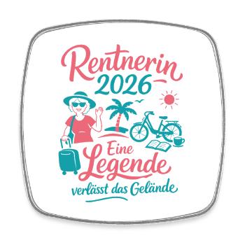 Rentnerin 2026 - Ruhestand - Pension - Viereckiger Kühlschrankmagnet - Weiß - Vorne