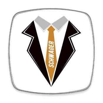 Schwager Schwäger Schwippschwager Bruder - Viereckiger Kühlschrankmagnet - Weiß - Vorne