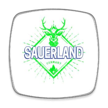 Souvenir rétro de cerfs du Sauerland, Allemagne - Magnet carré - blanc - Devant