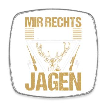 Jagd Jagen Waidmann Jäger - Viereckiger Kühlschrankmagnet - Weiß - Vorne