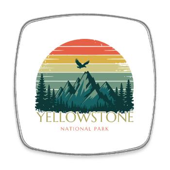 Yellowstone National Park - Square fridge magnet - white - Front
