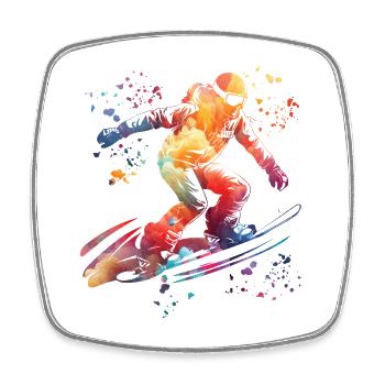 Snowboarder Snowboarding Snowboard - Viereckiger Kühlschrankmagnet - Weiß - Vorne